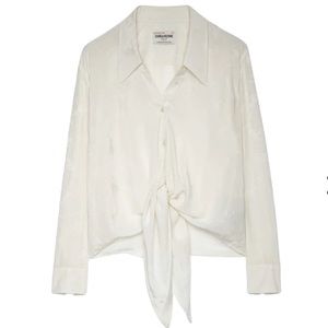Zadig & Voltaire Squeleton Silk Tie Front Shirt